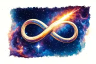 infinity symbol with a shooting star with a nebula/galaxy behind it tattoo design idea