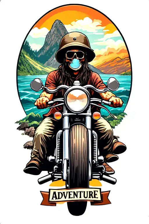 adventure motorcycle travel tattoo tattoo design idea
