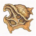 Lonely shell tattoo design idea