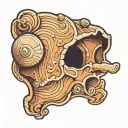 Lonely shell tattoo design idea