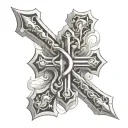 make a cross with these 3 elements in one: - Lorraine cross - Occitan cross - Jean le Navigator cross tattoo design idea