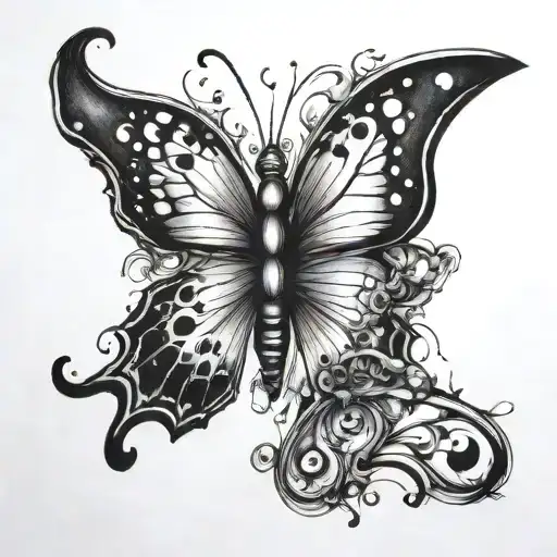 semicolon butterfly tattoo design idea