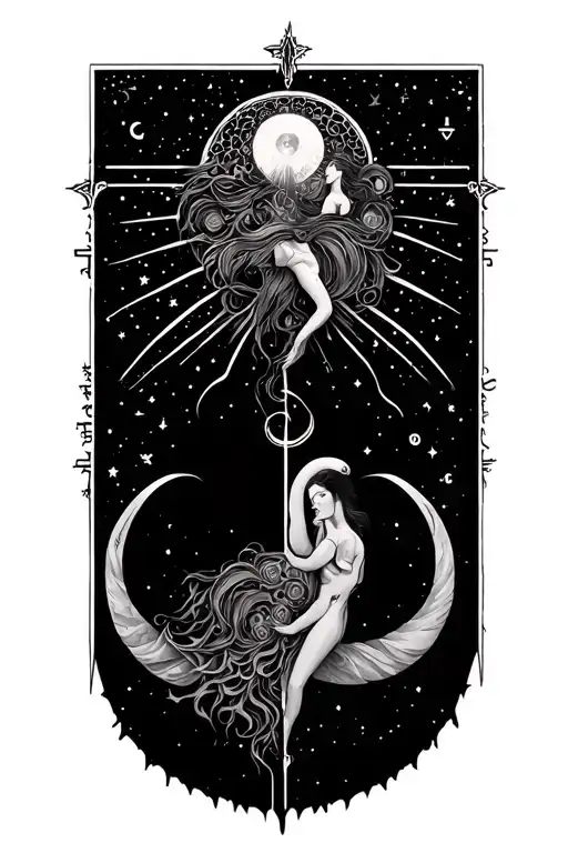 farther Gemini mother Virgo son Aquarius zodiac sign tattoo design idea