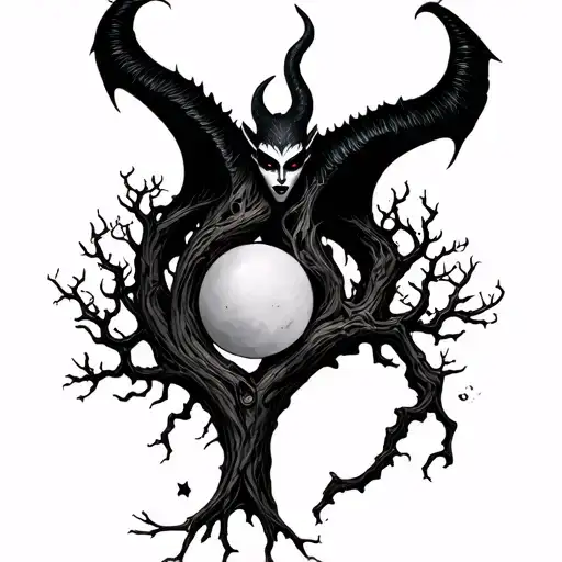 semicolon with poison tree with maleficent tattoo design idea