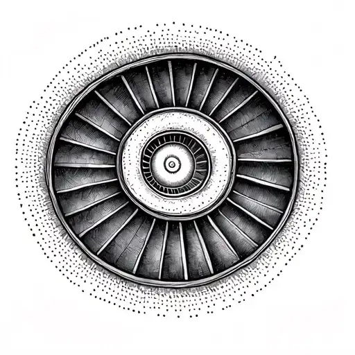 draw a simple spiral staircase circling down tattoo design idea