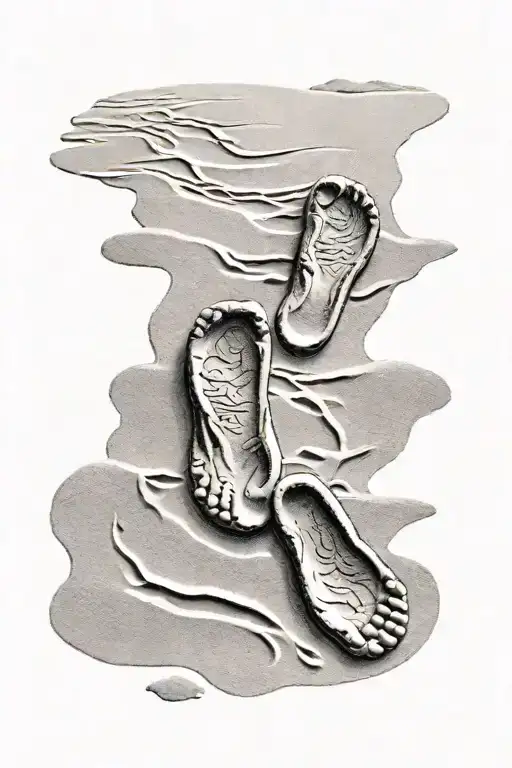 Footprints In The Sand tattoo design idea