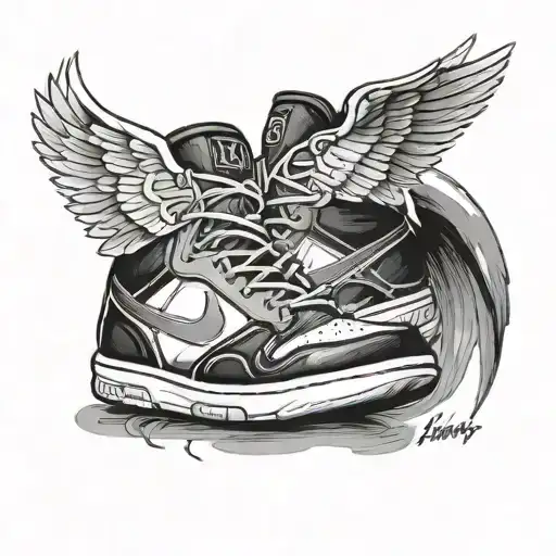 lakers 24 with a winged foot  tattoo design idea