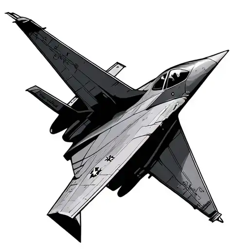 paper airplane with f15 silhouette surrounded tattoo design idea