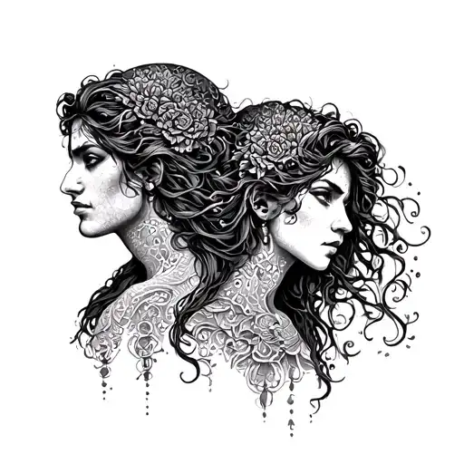 Gemini and Aquarius tattoo design idea