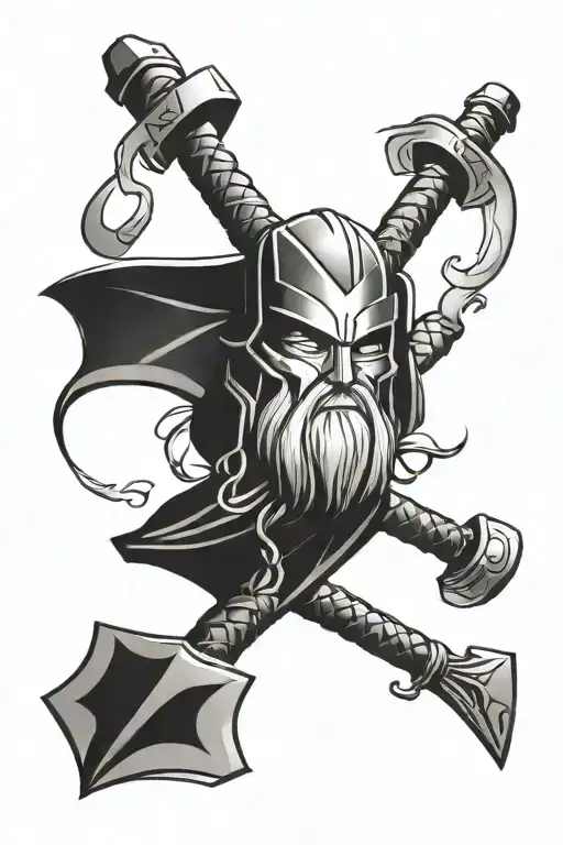 thor hammer   tattoo design idea
