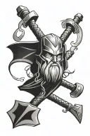 thor hammer   tattoo design idea