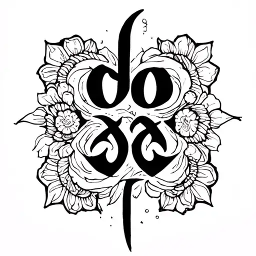 runes that says "ohana" text tattoo design idea