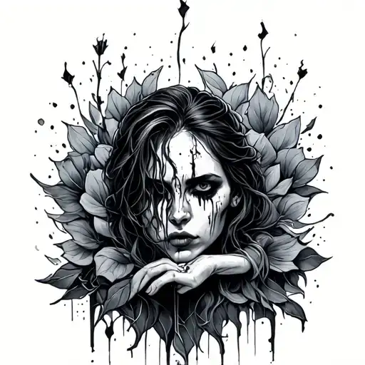 emotional pain hatred grief sorrow tattoo design idea