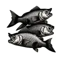two small sardines tattoo design idea