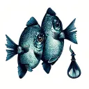 two small sardines tattoo design idea