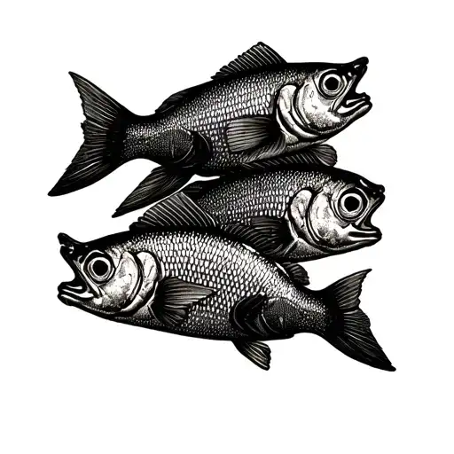two small sardines tattoo design idea