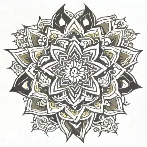 star and mandala around ankle cover tattoo design idea