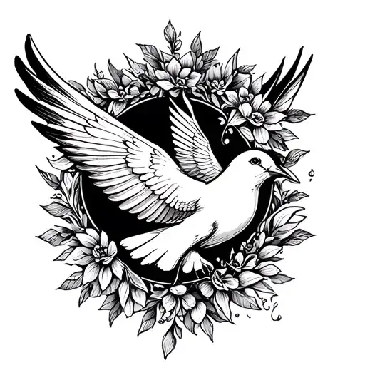 dove of peace freedom tattoo design idea