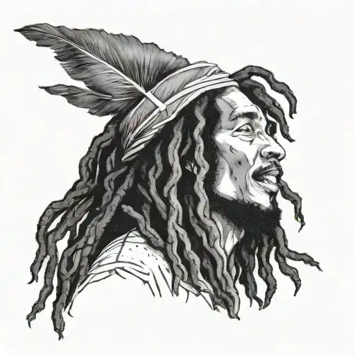 subtle references to bob marley without portrait  tattoo design idea