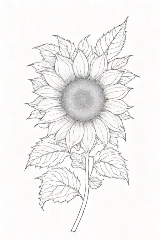 single sunflower tattoo design idea