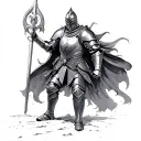 knight in armor dark fantasy  tattoo design idea