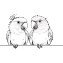 two parrots tattoo design idea