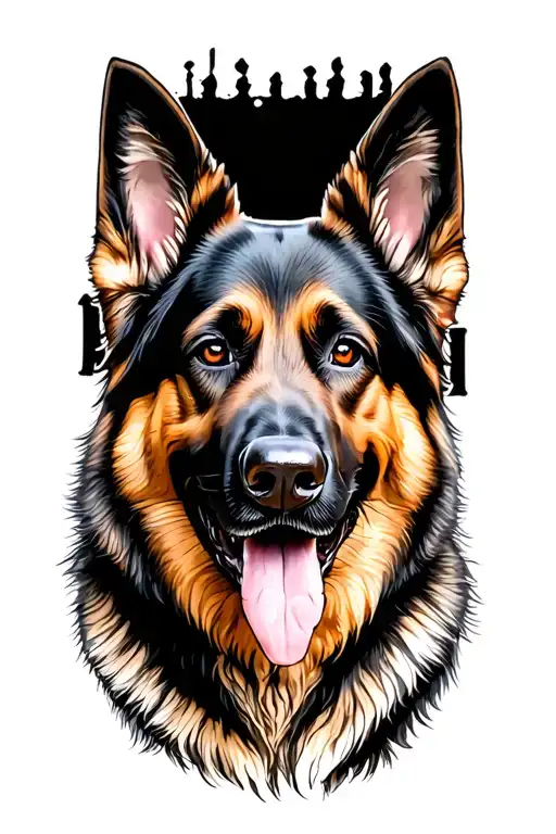 german shepherd dog tattoo design idea