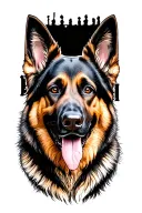 german shepherd dog tattoo design idea