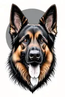german shepherd dog tattoo design idea