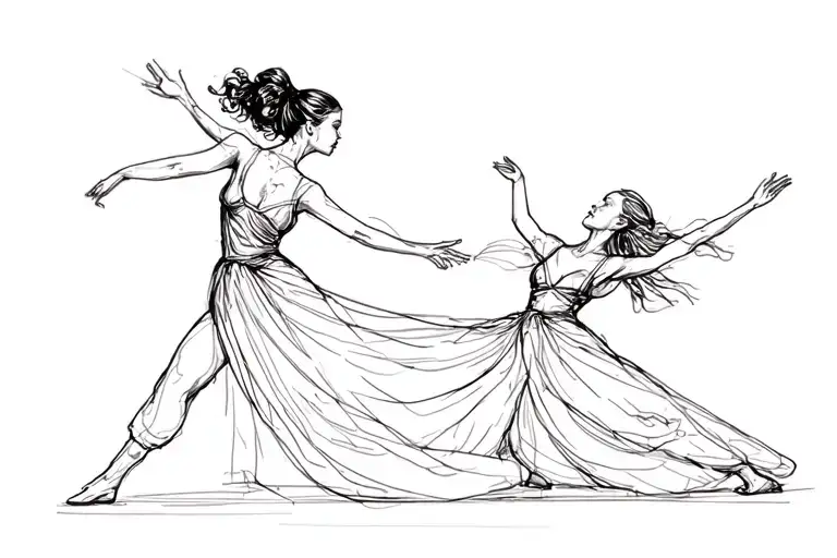 dance movements tattoo design idea