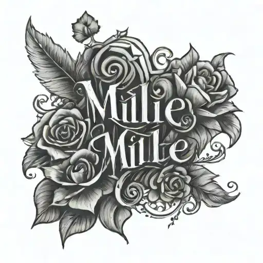 the word millie tattoo design idea