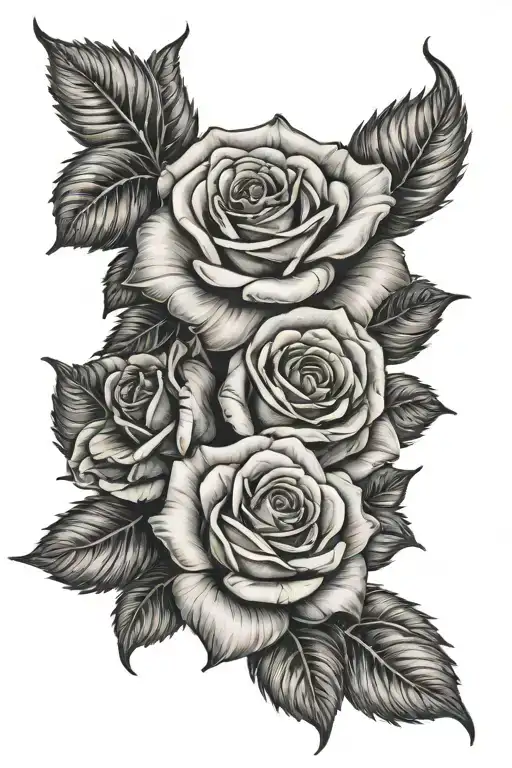 blackout with roses  tattoo design idea