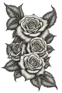 blackout with roses  tattoo design idea