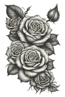 blackout with roses  tattoo design idea