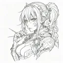 anime girl cyberpunk on hand tattoo design idea