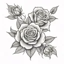 roses blooming tattoo design idea