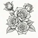 roses blooming tattoo design idea