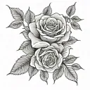 roses blooming tattoo design idea