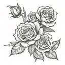 roses blooming tattoo design idea