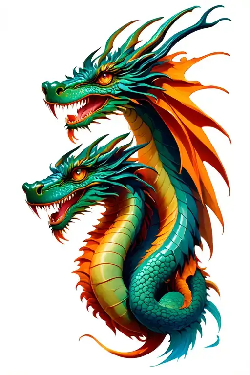 dragon gemini tattoo design idea