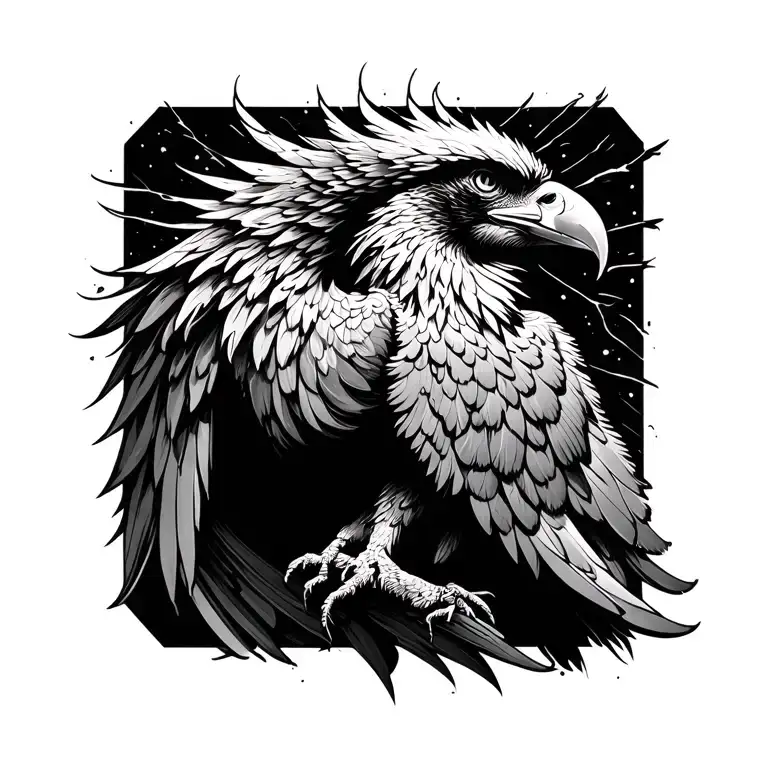 phoenix with sobering date tattoo design idea
