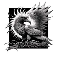 phoenix with sobering date tattoo design idea