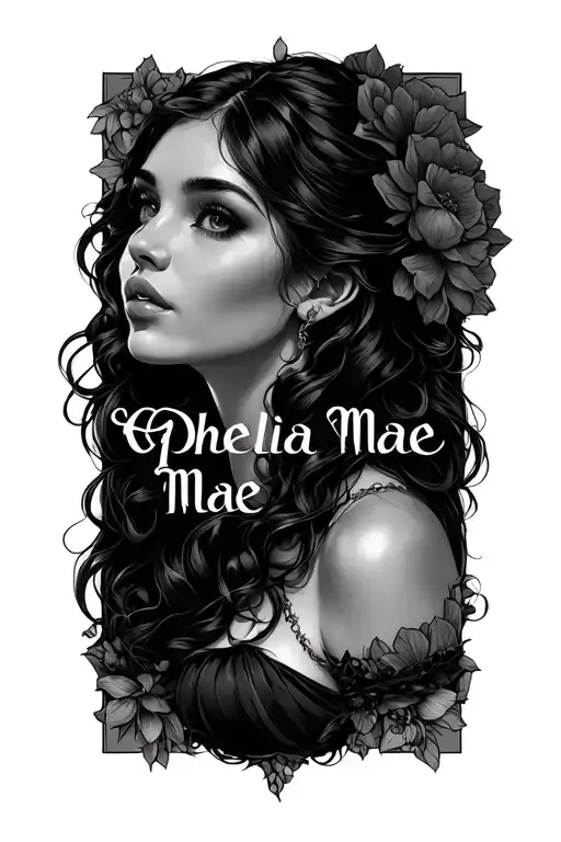 Ophelia Mae text tattoo tattoo design idea