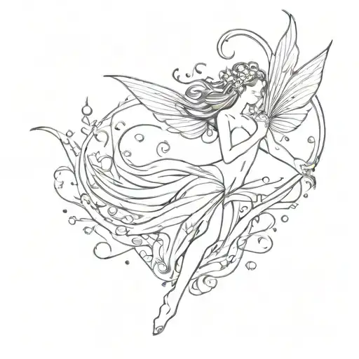 Water Fairy tattoo design idea
