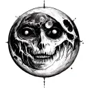 Horror moon  tattoo design idea