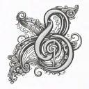 bass clef tattoo design idea