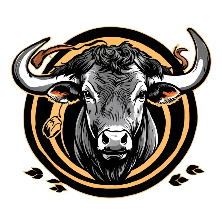 sailor Jerry style carabao tattoo design idea