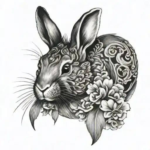 rabbit japanese tattoo design idea