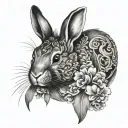 rabbit japanese tattoo design idea