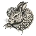 rabbit japanese tattoo design idea